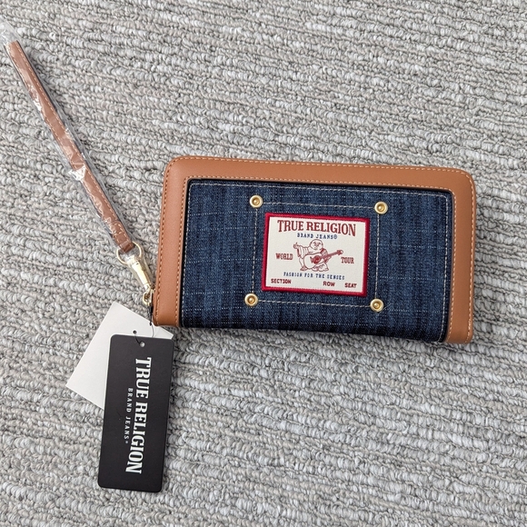 BNWT - True Religion Large Denim Wristlet/Wallet - Picture 7 of 7